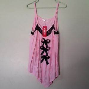Pink and blank Lacey tank top